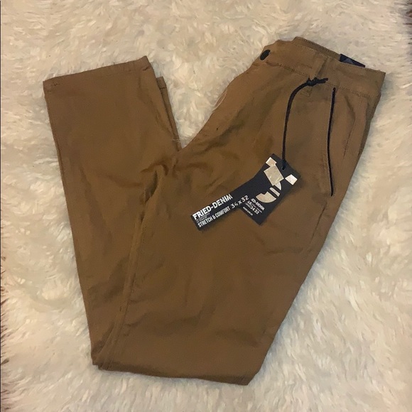 fried denim khaki pants